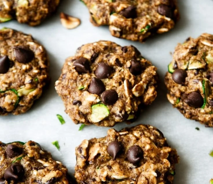 Zucchini bread breakfast cookies on a plate, ideal for healthy snacking.