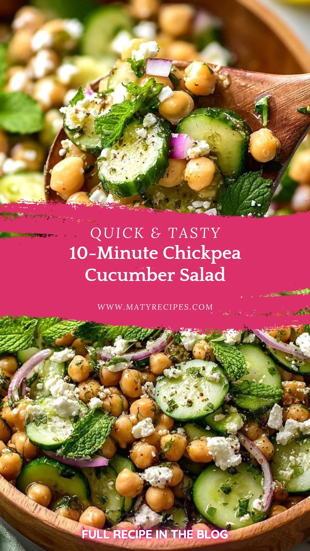 10-Minute Chickpea Cucumber Salad