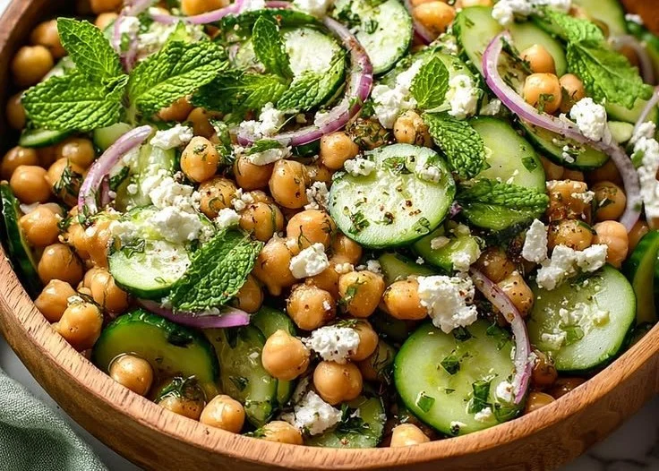 10-Minute Chickpea Cucumber Salad