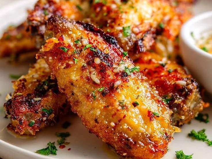 Buttery Garlic Parmesan Chicken Wings