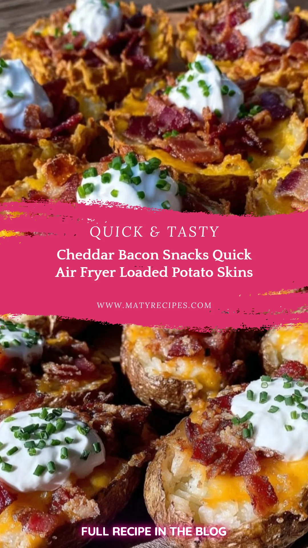 Cheddar Bacon Snacks Quick Air Fryer Loaded Potato Skins