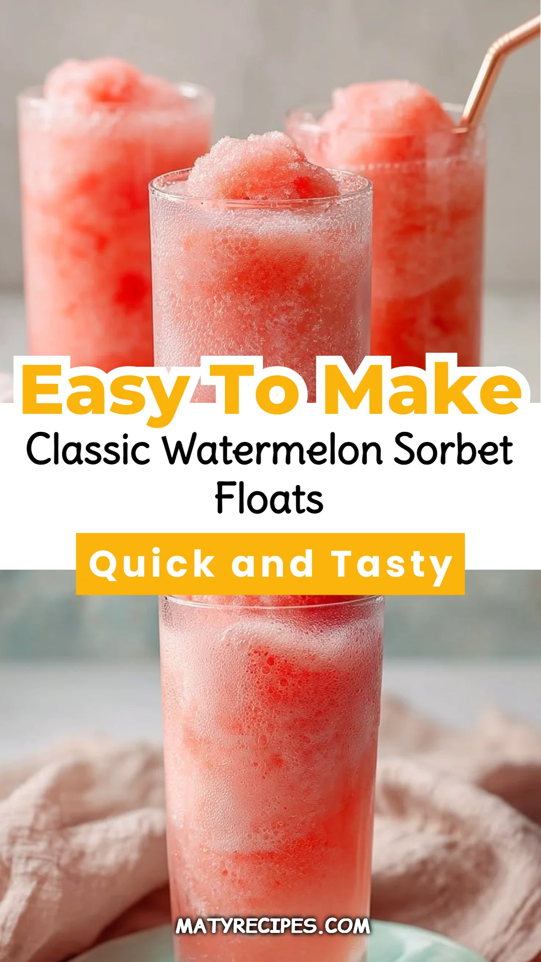 Classic Watermelon Sorbet Floats