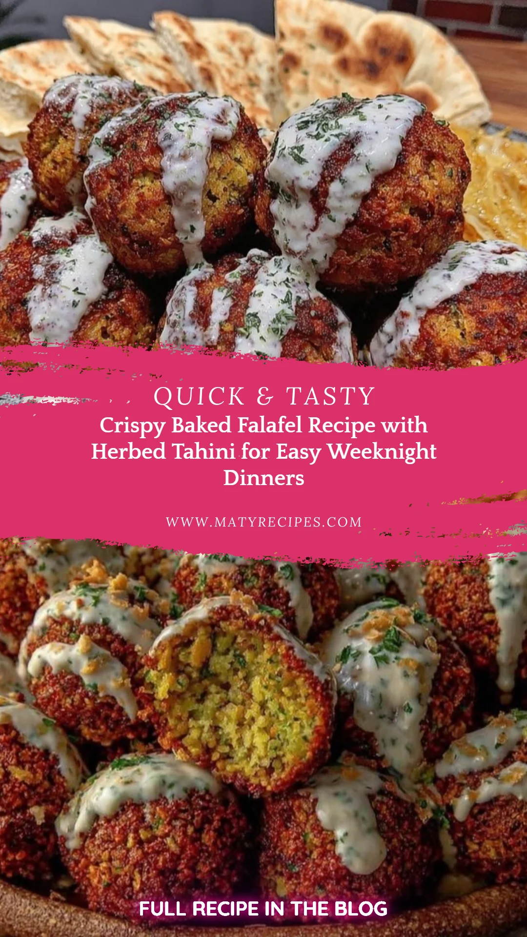 Crispy Baked Falafel Recipe with Herbed Tahini for Easy Weeknight Dinners