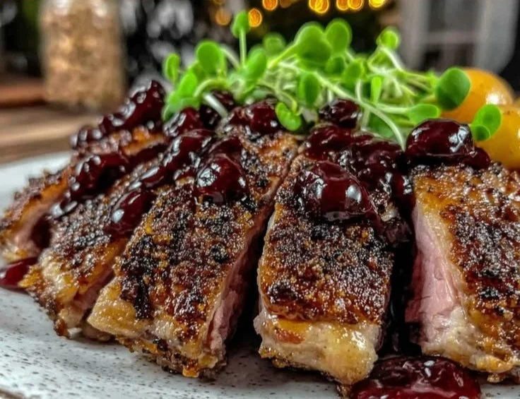 Crispy Skillet-Seared Duck Breast Recipe with Easy Cherry Sauce for Elegant Dinners