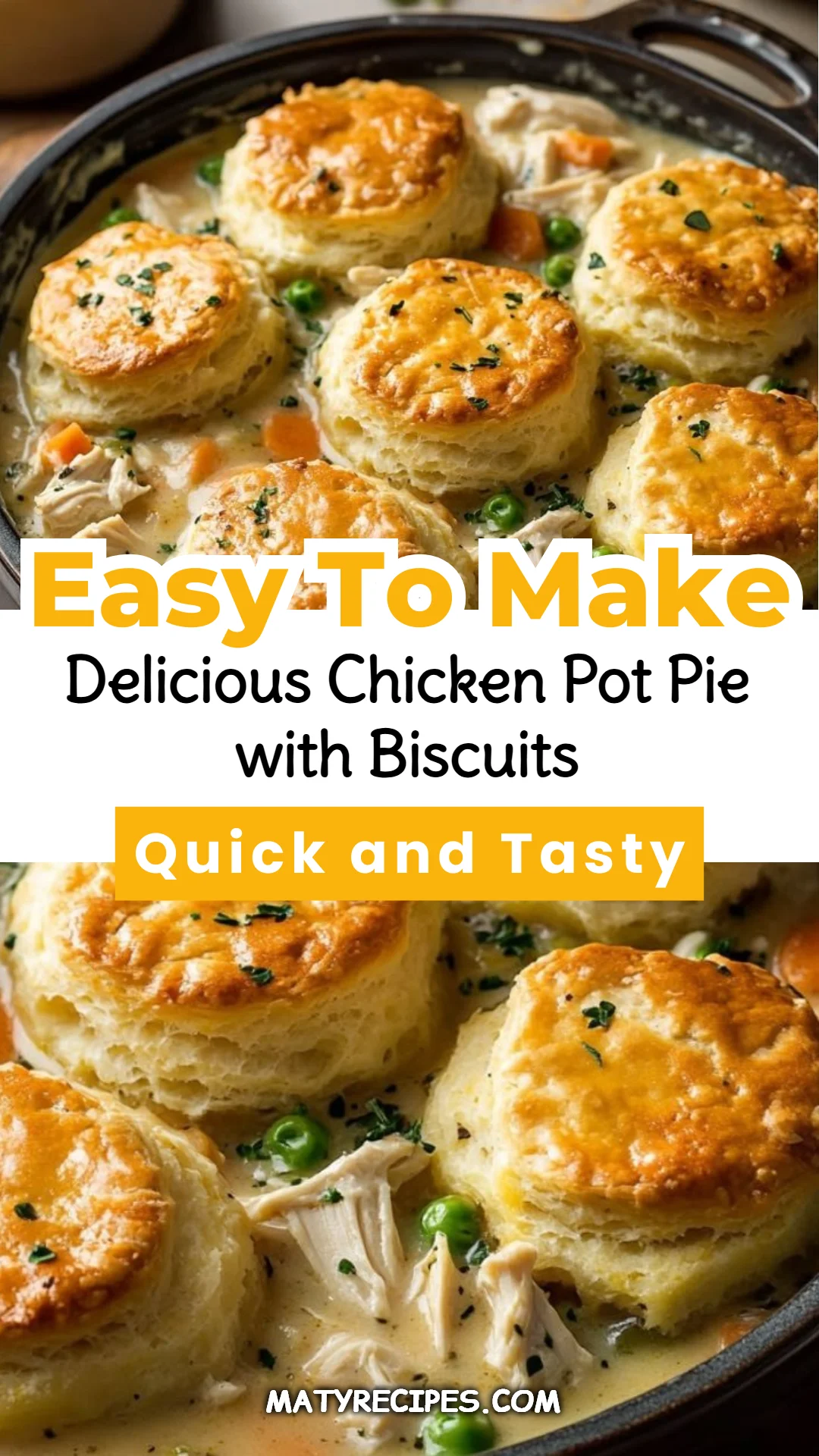 Delicious Chicken Pot Pie with Biscuits