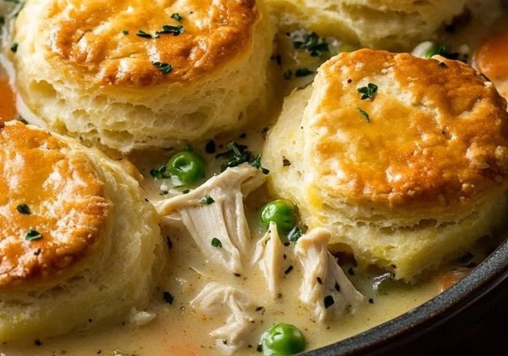 Delicious Chicken Pot Pie with Biscuits