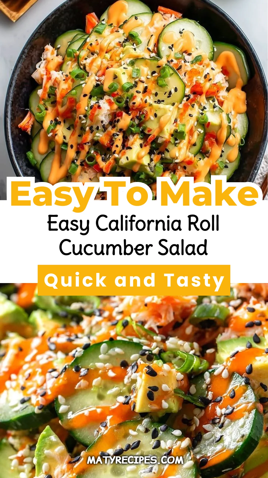 Easy California Roll Cucumber Salad