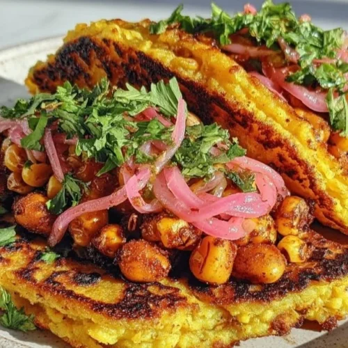 Crispy toasted corn and black bean tacos served on a plate
