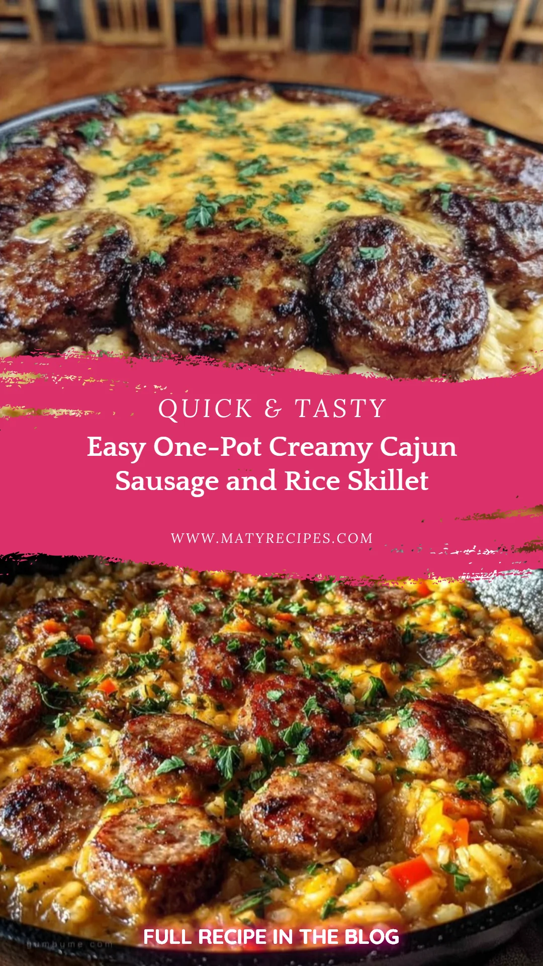 Easy One-Pot Creamy Cajun Sausage and Rice Skillet