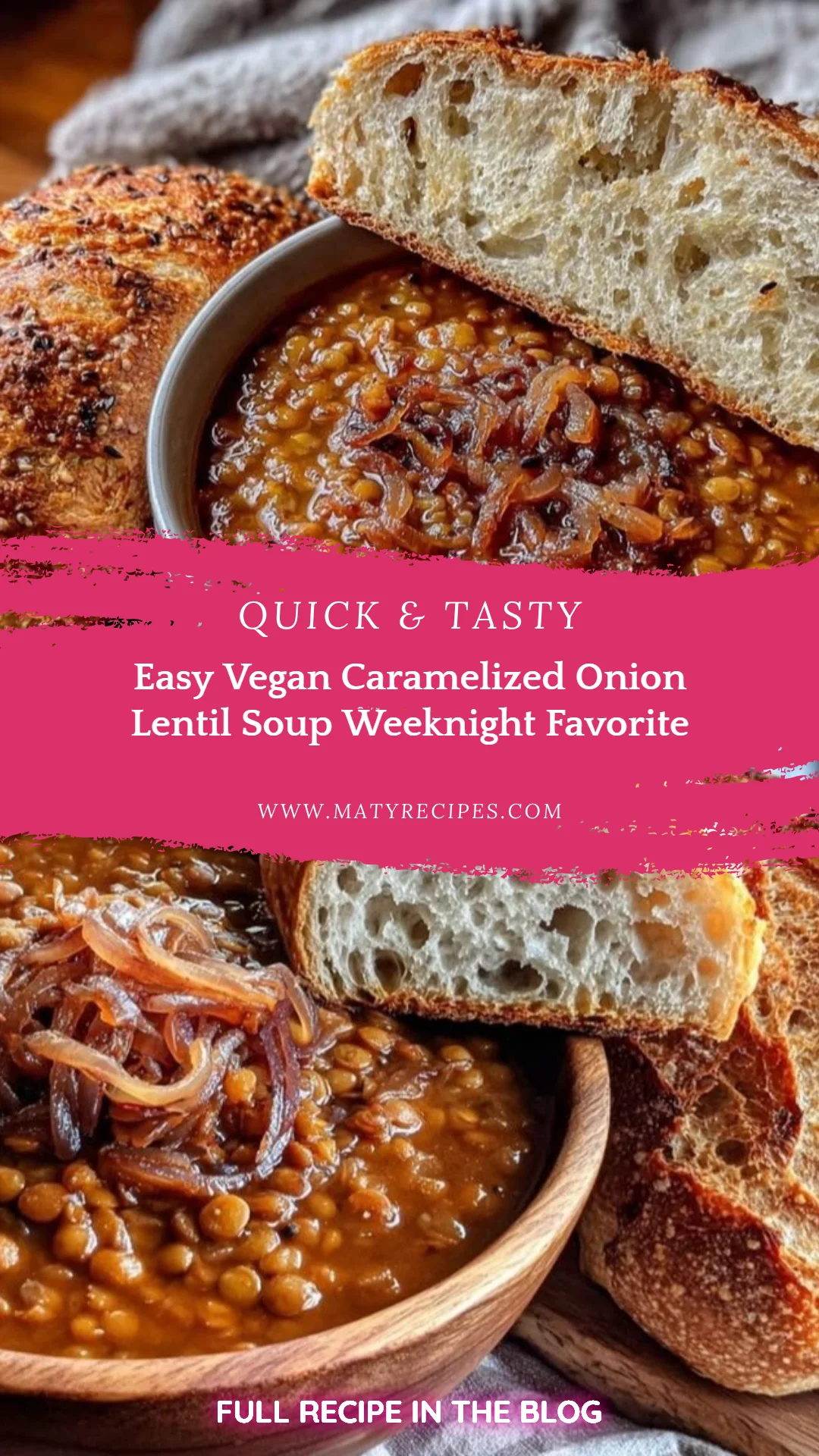 Easy Vegan Caramelized Onion Lentil Soup Weeknight Favorite