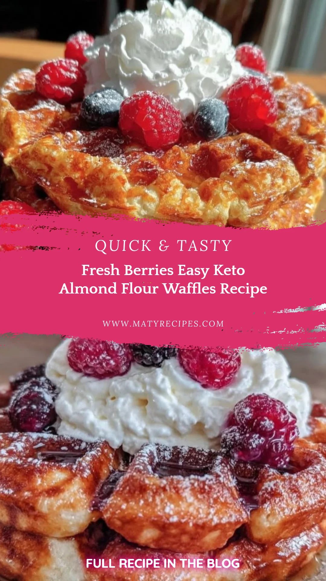 Fresh Berries Easy Keto Almond Flour Waffles Recipe