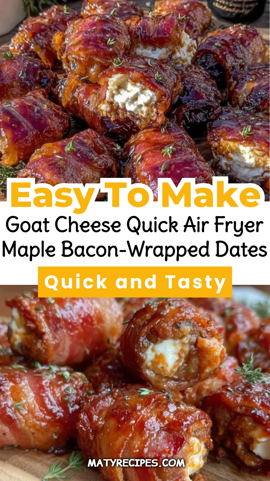 Goat Cheese Quick Air Fryer Maple Bacon-Wrapped Dates