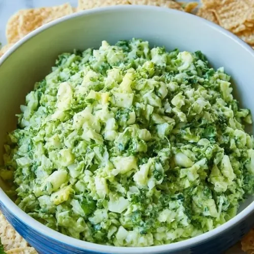 Fresh Green Goddess Salad with greens and creamy herb dressing