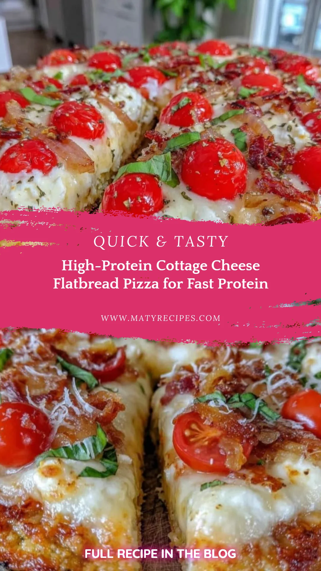 High-Protein Cottage Cheese Flatbread Pizza for Fast Protein