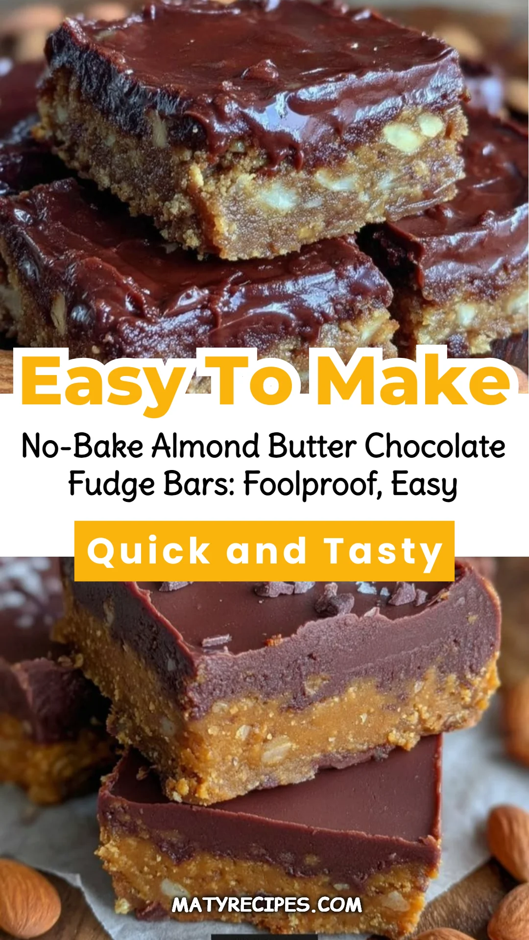 No-Bake Almond Butter Chocolate Fudge Bars: Foolproof, Easy