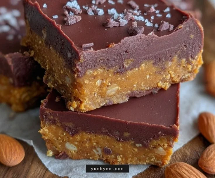 No-Bake Almond Butter Chocolate Fudge Bars