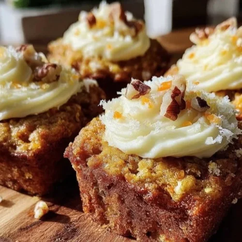 One-bowl carrot cake muffins with cream cheese swirl, fresh out of the oven.