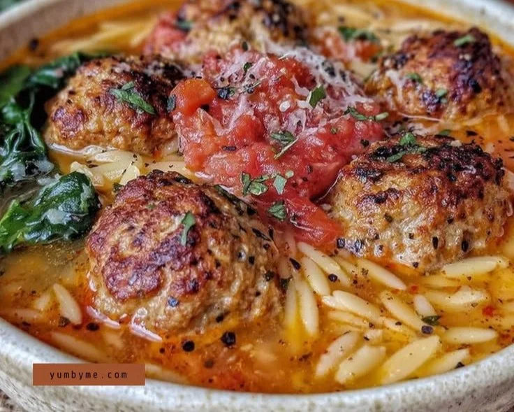 Quick High-Protein Turkey Meatball Soup with Orzo