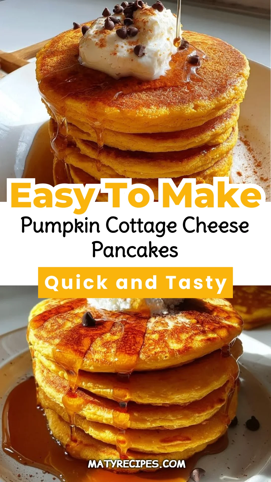 Pumpkin Cottage Cheese Pancakes