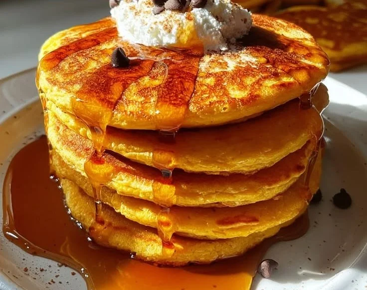 Pumpkin Cottage Cheese Pancakes