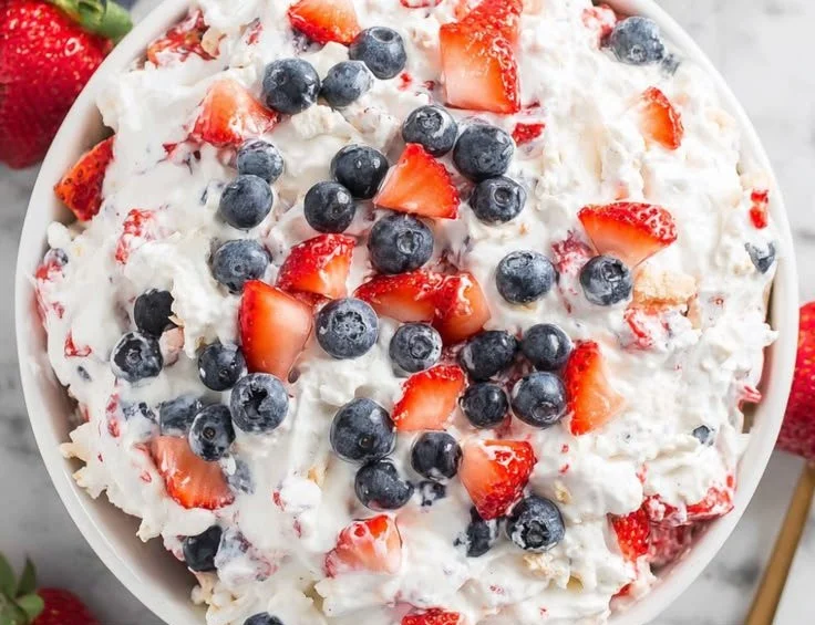 Red White and Blue Cheesecake Salad