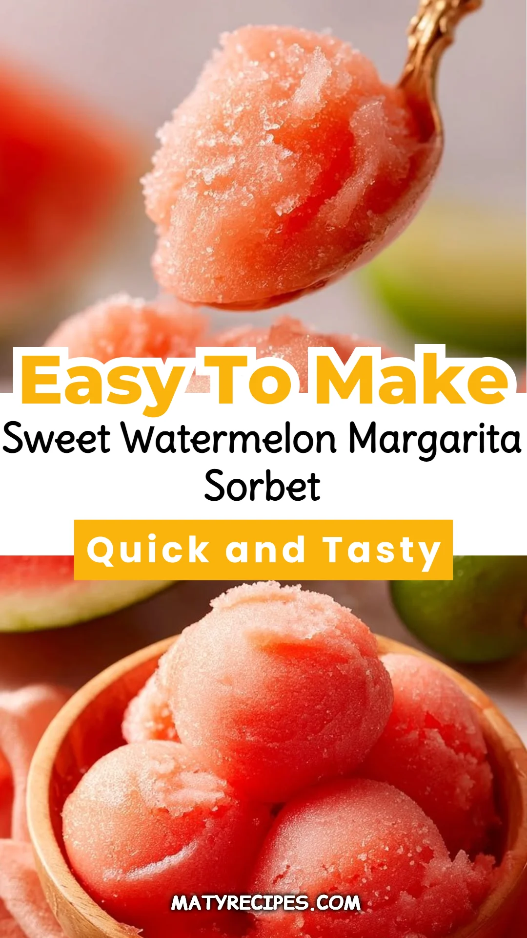 Sweet Watermelon Margarita Sorbet