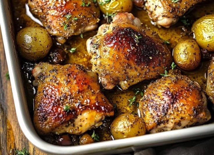Baked Honey Mustard Chicken Thighs