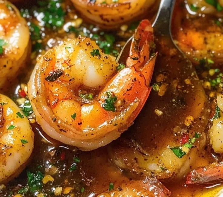 Cajun garlic butter sauce drizzled over grilled seafood and vegetables