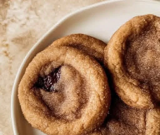 Delicious churro cookies with chocolate filling, perfect for a sweet dessert.
