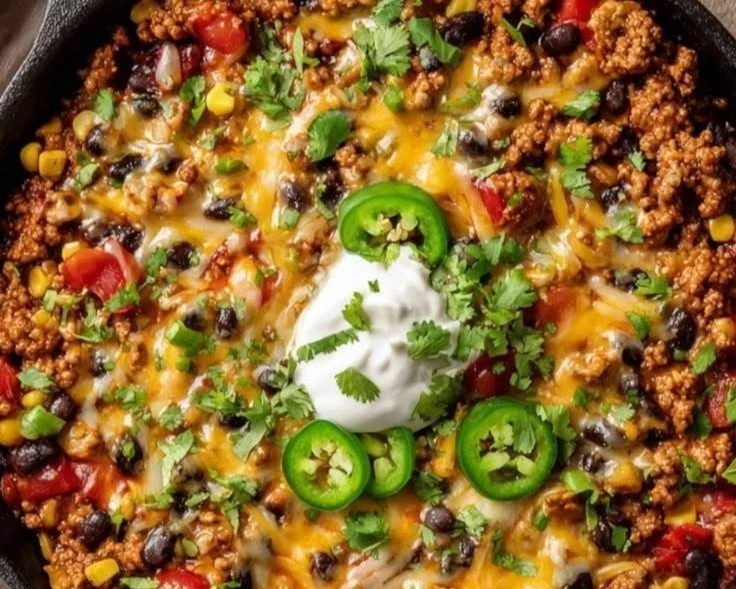 Easy ground turkey taco skillet recipe ready in 30 minutes