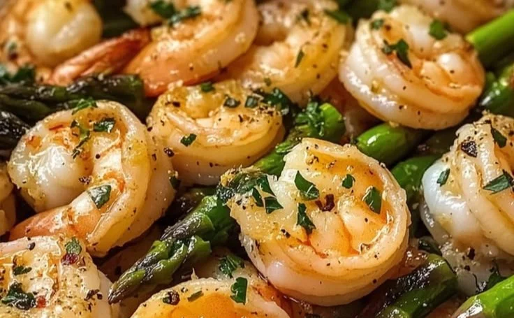 Lemon Garlic Shrimp and Asparagus