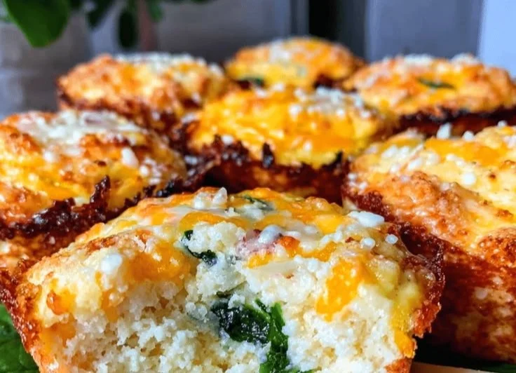 Freshly baked make-ahead egg muffins with veggies and cheese
