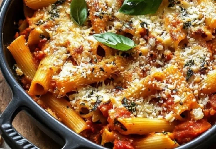 Pasta Bake with Pumpkin Tomato Sauce