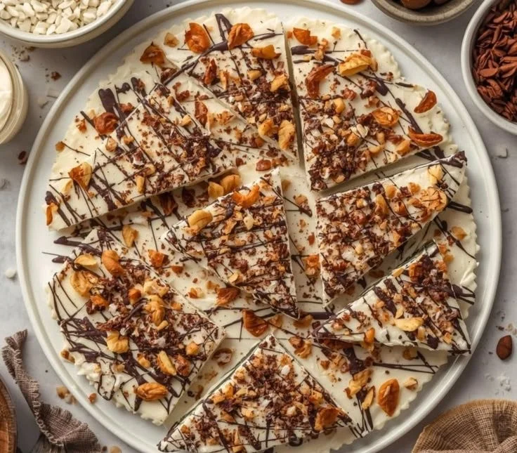 Delicious homemade Samoa Bark with chocolate and coconut toppings