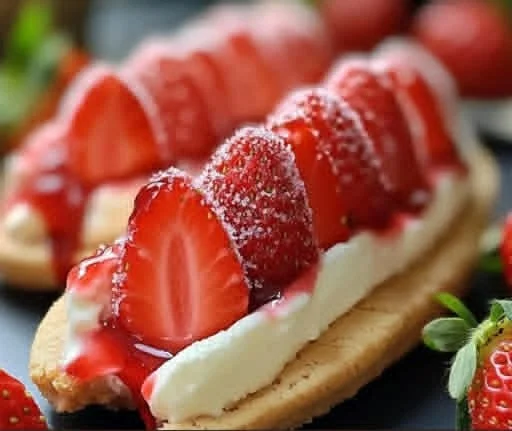 Delicious Strawberry Cookie Boats showcasing a sweet dessert trend.