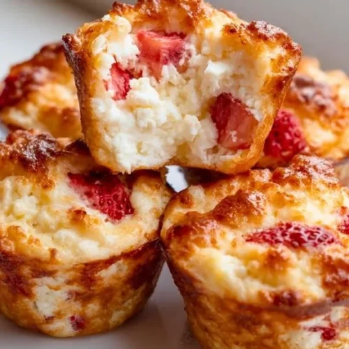 Strawberry cottage cheese pancake bites for a healthy breakfast option