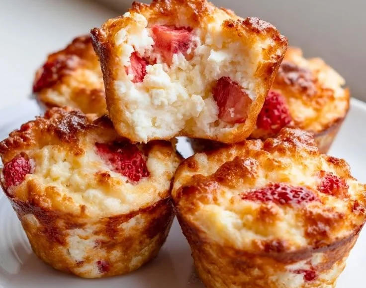 Strawberry cottage cheese pancake bites for a healthy breakfast option