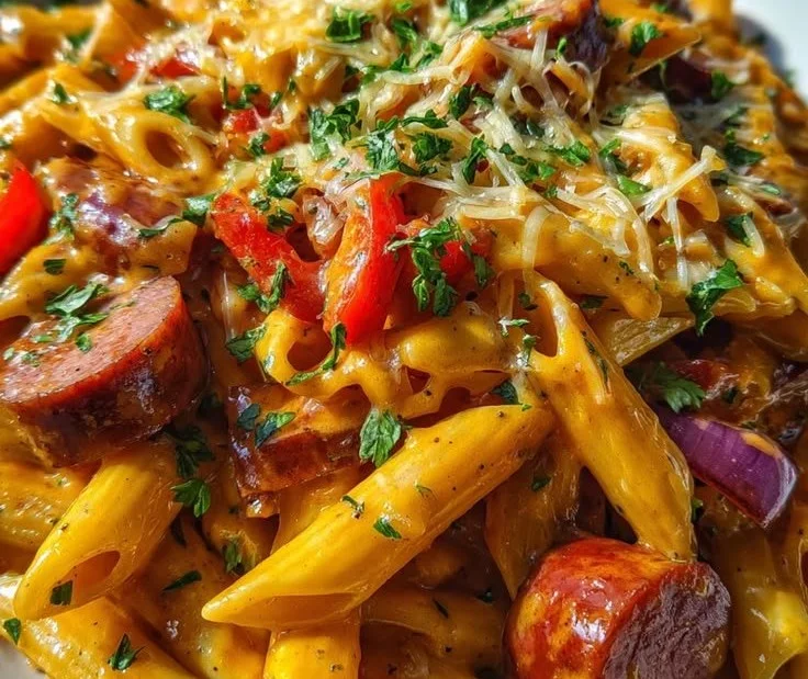 Sweet and Smoky Honey BBQ Sausage Pasta