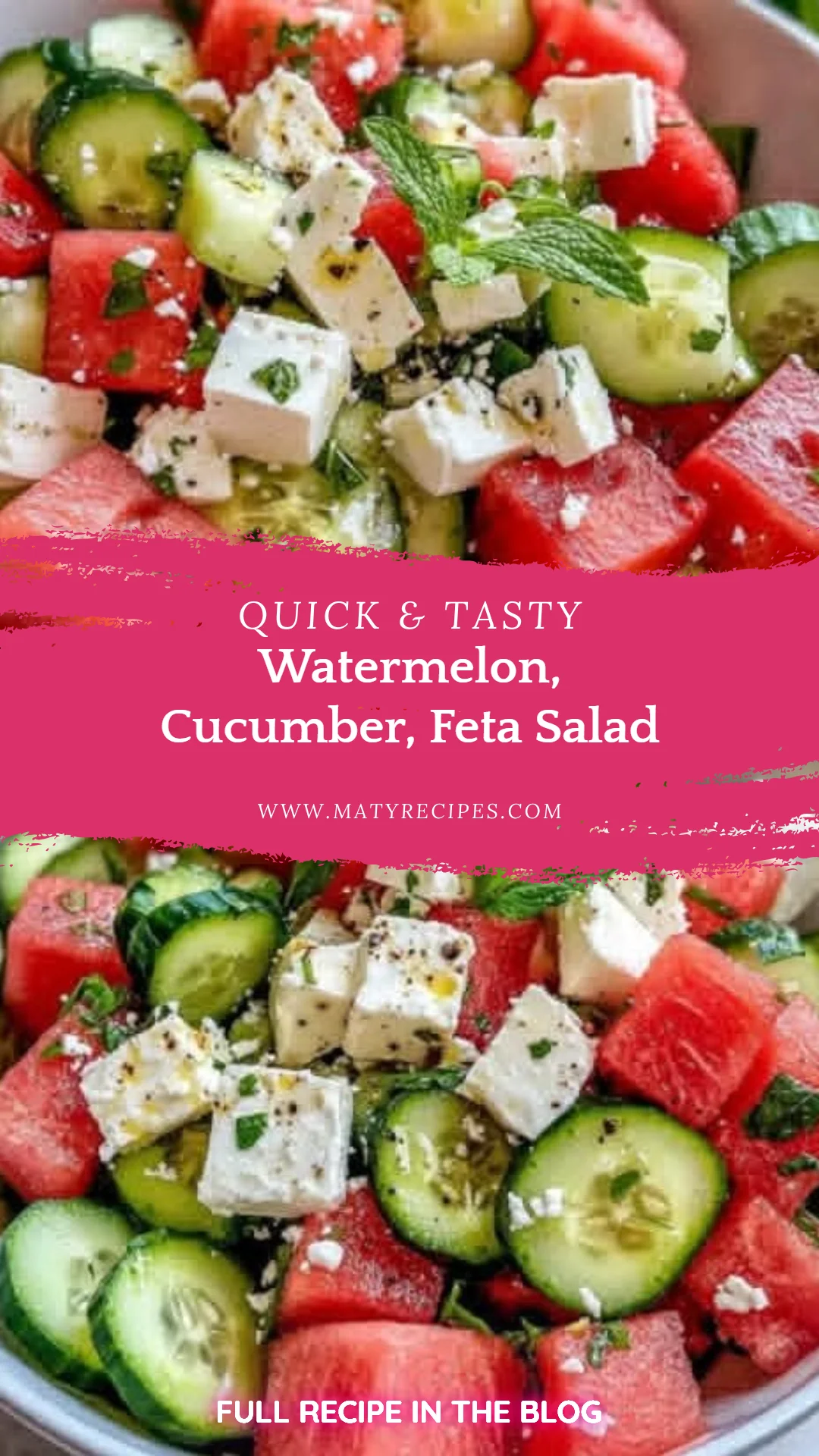 Watermelon, Cucumber, Feta Salad