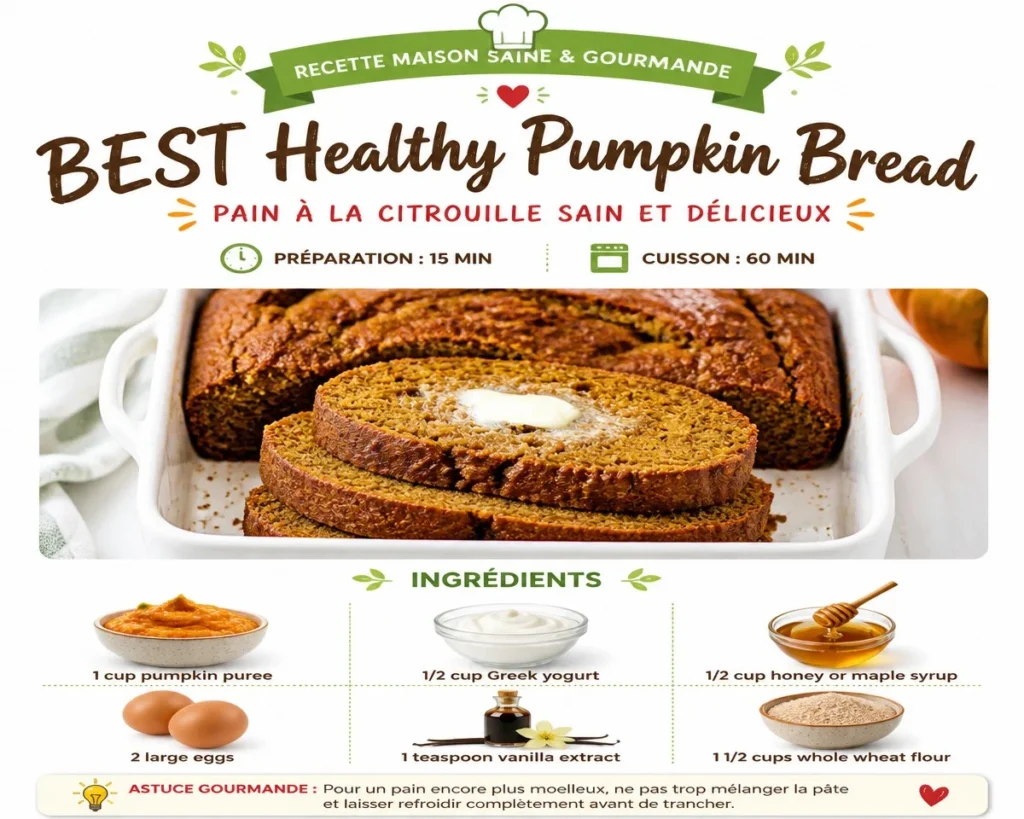 Slice of healthy pumpkin bread topped with walnuts on a wooden table