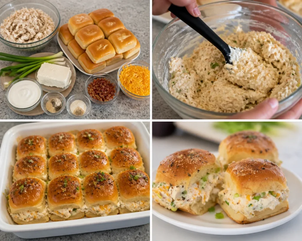 Delicious Crack Chicken Sliders topped with creamy sauce and served on mini buns.