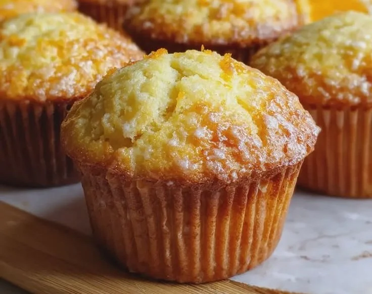 Freshly baked orange vanilla buttermilk muffins on a cooling rack.