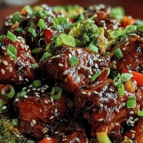Slow cooker teriyaki chicken served with rice and vegetables
